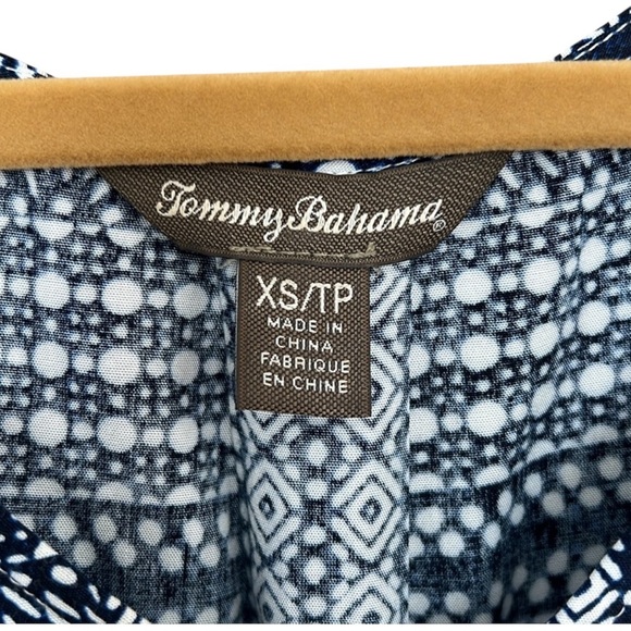 Tommy Bahama Navy Blue and White Printed Tank XS - Picture 4 of 4